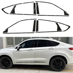 For Geely Tugella FY11 2019-2021 SUV Window Chrome Delete Blackout ABC Pillars Glossy Black Stickers