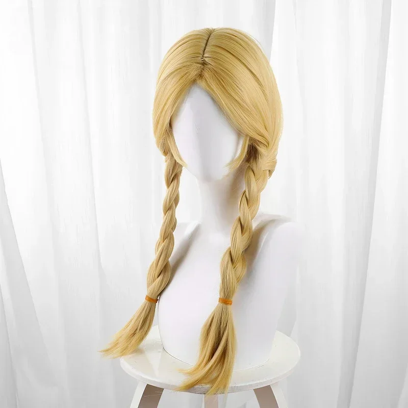 Game Identity V Cosplay Toy Merchant Anne Lester Wig Halloween Play Party Stage High Quality Yellow Braid Hair Costume Props