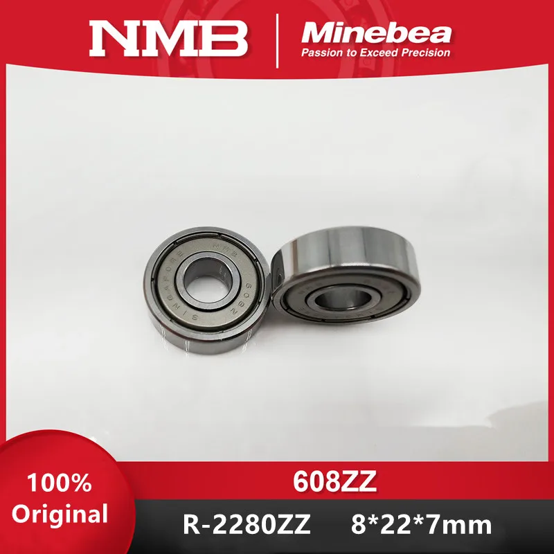 Original NMB Minebea high quality bearing R-2280ZZ 8*22*7mm 608ZZ Skateboard Skate Wheel Bearing motor 2280 608Z 608 8x22x7 mm