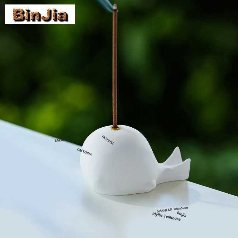 Handmade Gypsum Whale Incense Holder Mist Smoking Steamers Incense Burners Consecrate Censer Yoga Supplies Ornaments Collection