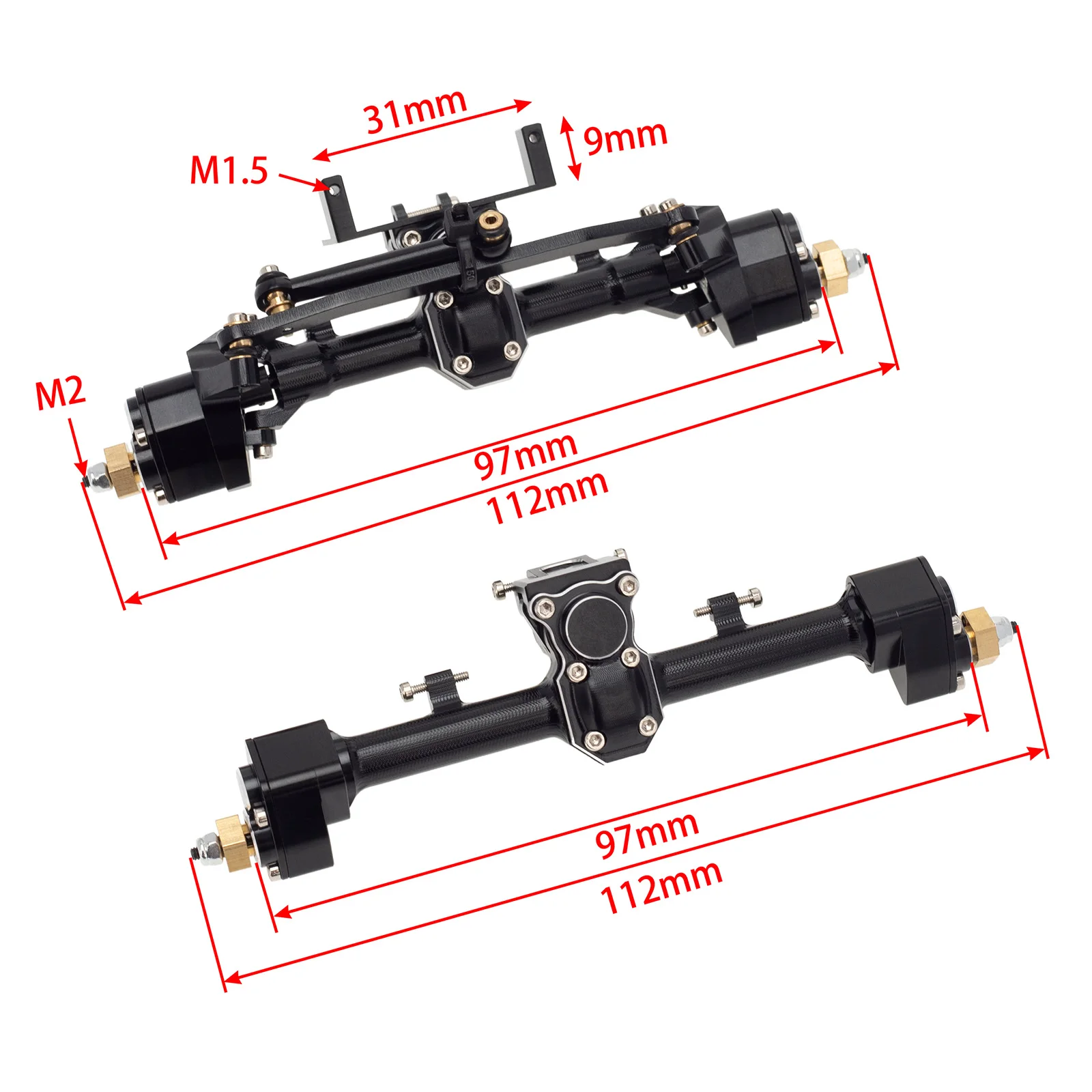 

Aluminum Alloy Portal Front Rear Axle for 1:24 Axial SCX24 C10 90081 AXI00002 AXI0005 RC Crawler Car Upgrade Parts Heavy Duty