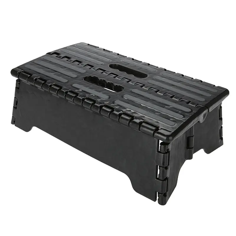 

HOT-Bathroom Use Step Stool Portable Folding Black Step Ladder For Elderly Pregnant Travel Use