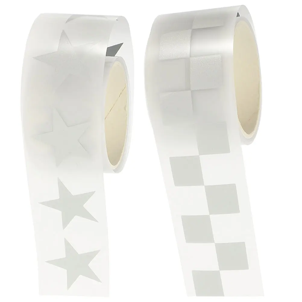 

2pcs Reflective Vinyl For T Shirt on Vinyl 3cm Heat Transfer Film DIY Clothes Craft Tape Star Check Pattern Sticker