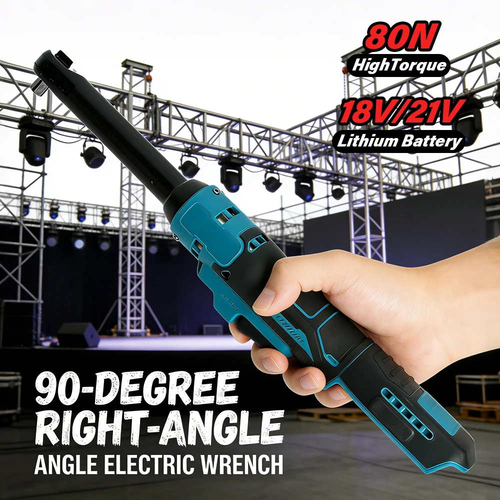 Handheld Electric Wrench 3/8 Inch Ratchet with 6 Inch Extension High Torque Tool Compatible with Makita 18V/21V Batteries