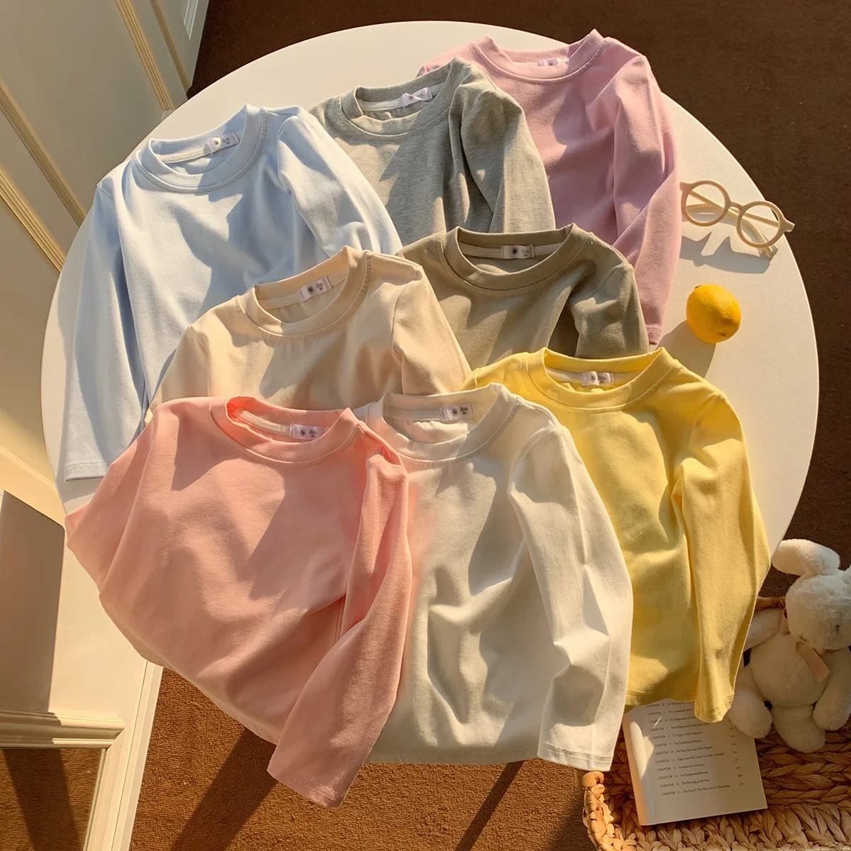 2-10T Toddler Kid Basic T Shirt Infant Boy Girl Clothes Long Sleeve Autumn Winter Tshirt Casual Plain Top Outfit