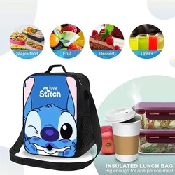 Borse per il pranzo Disney Stitch per bambini studenti borse da Picnic da campeggio con cerniera portatile borse per congelatore con isolamento termico impermeabile ragazze