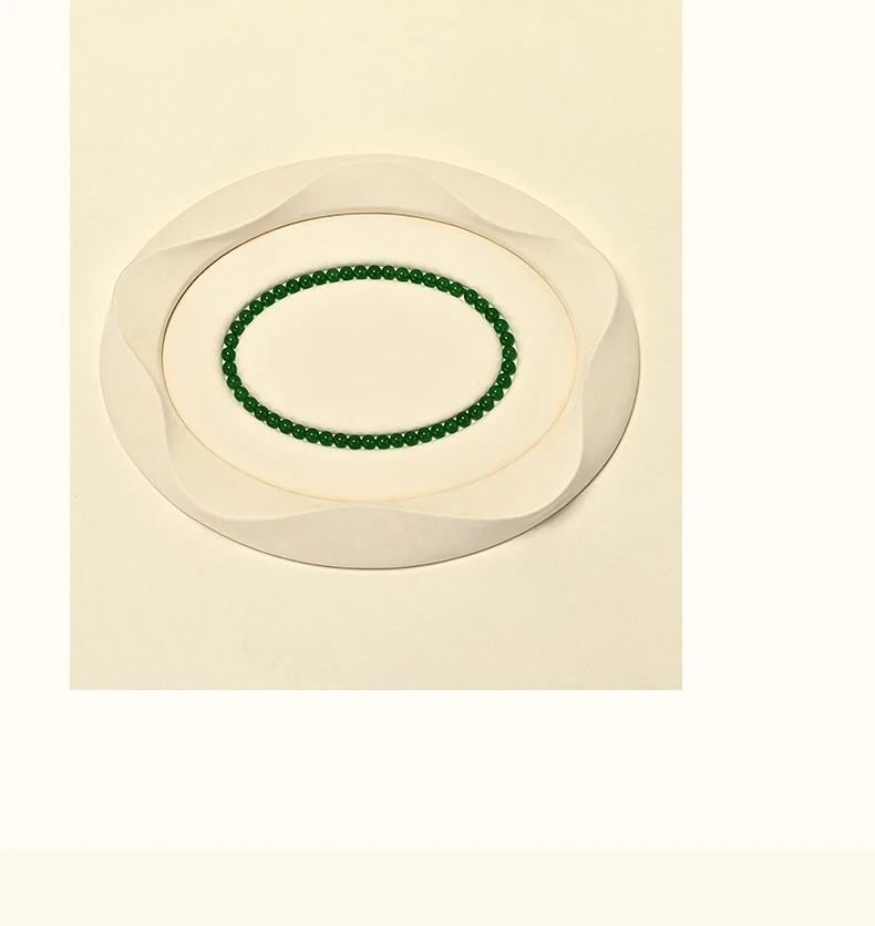 Oirlv Beige Samt-Schmuckdisplay-Set, elliptisch geformte Ring- und Armbandablage, Organizer-Ständer für den Edelstein-Einzelhandel – Detail 8