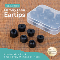 KBEAR KF01 Memory Foam Eartips In-Ear Covers Earphones Tips Noise Isolation Reduction Headphones Eartips For KZ ZS12 PRO X  ZA12