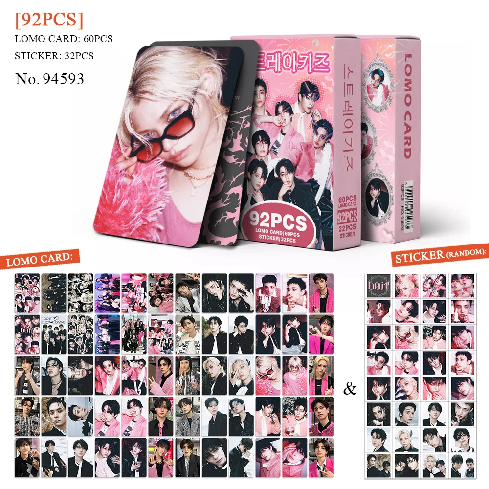 

92 штук коллекционных фотокарточек K-pop группы Stray Kids из нового альбома DOIT, набор LOMO-карточек, подарки для фанатов SKZOO