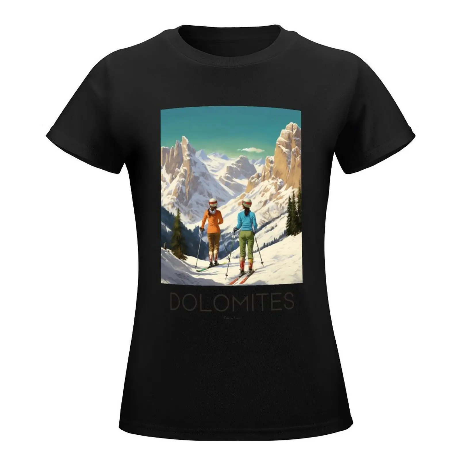 A Vintage Travel Illustration of Dolomites - Italy T-Shirt blanks plus sizes graphics graphic t-shirts for Women