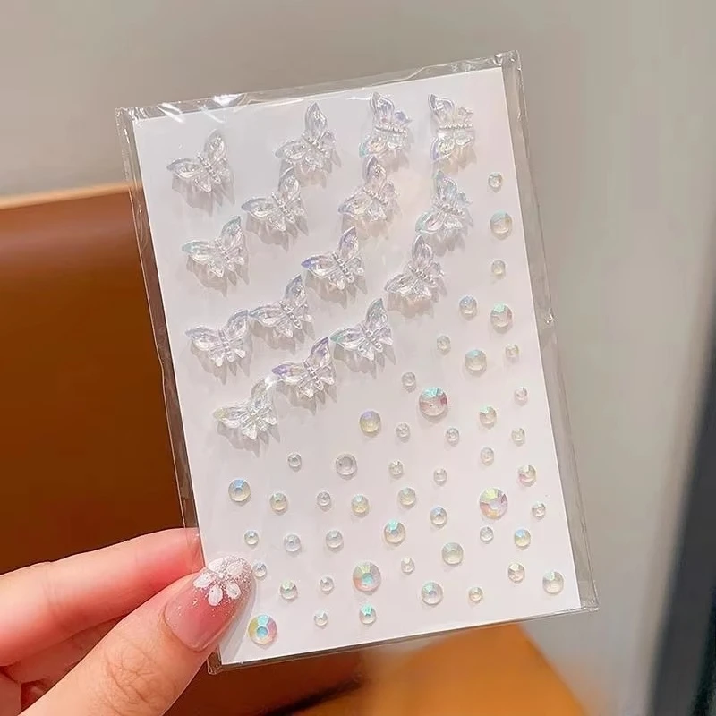Butterfly Face Gems Rhinestone Stickers Sparkle Under Eye Jewels for Stage Makeup Cheek Decoration Bulk image 3