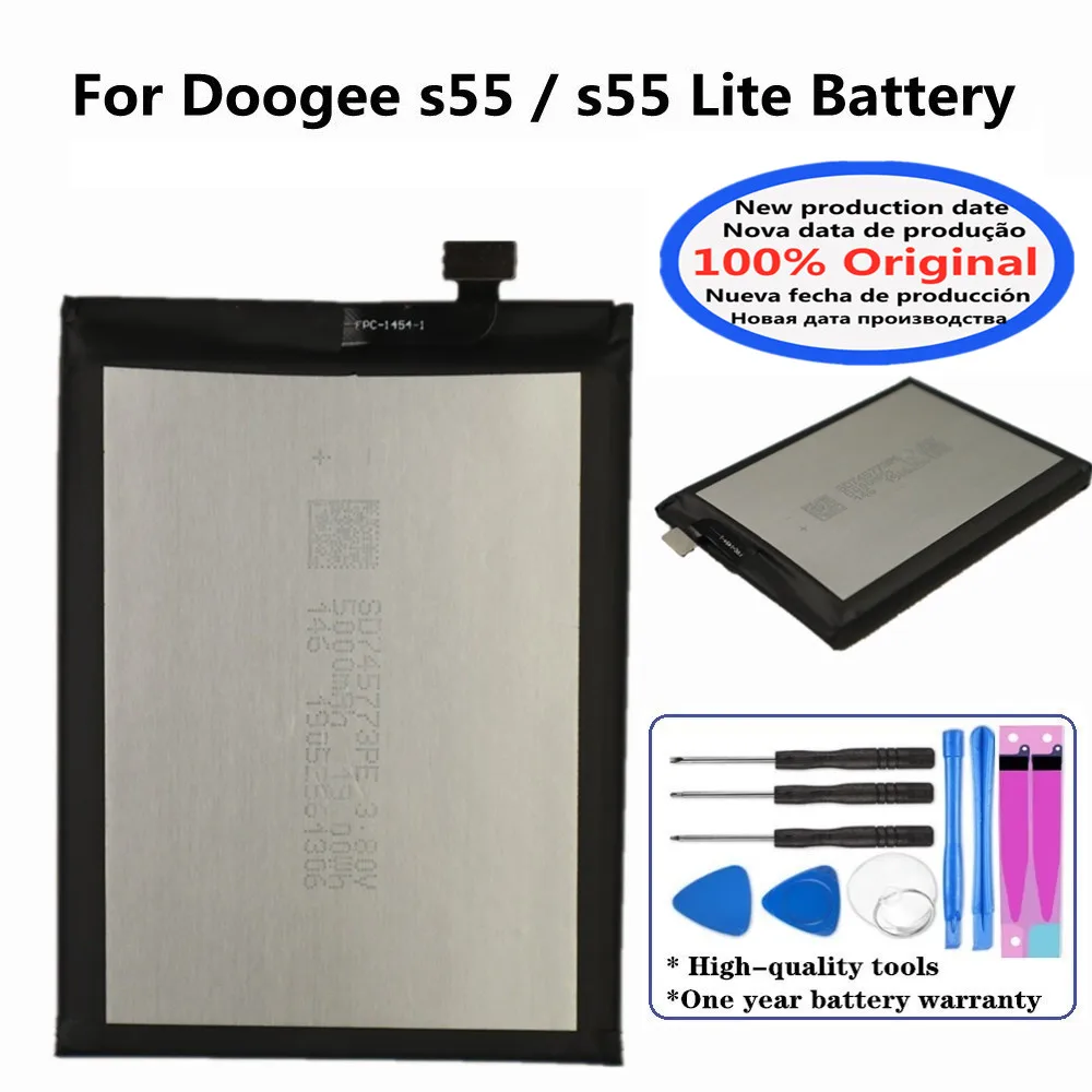 Новый оригинальный аккумулятор s55Lite 5500 мАч для Doogee S55/S55 Lite, аккумулятор, быстрая доставка + инструменты