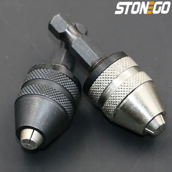 STONEGO 1PC Keyless Drill Chuck 0.3-3.4mm Clamp Range, 1/4