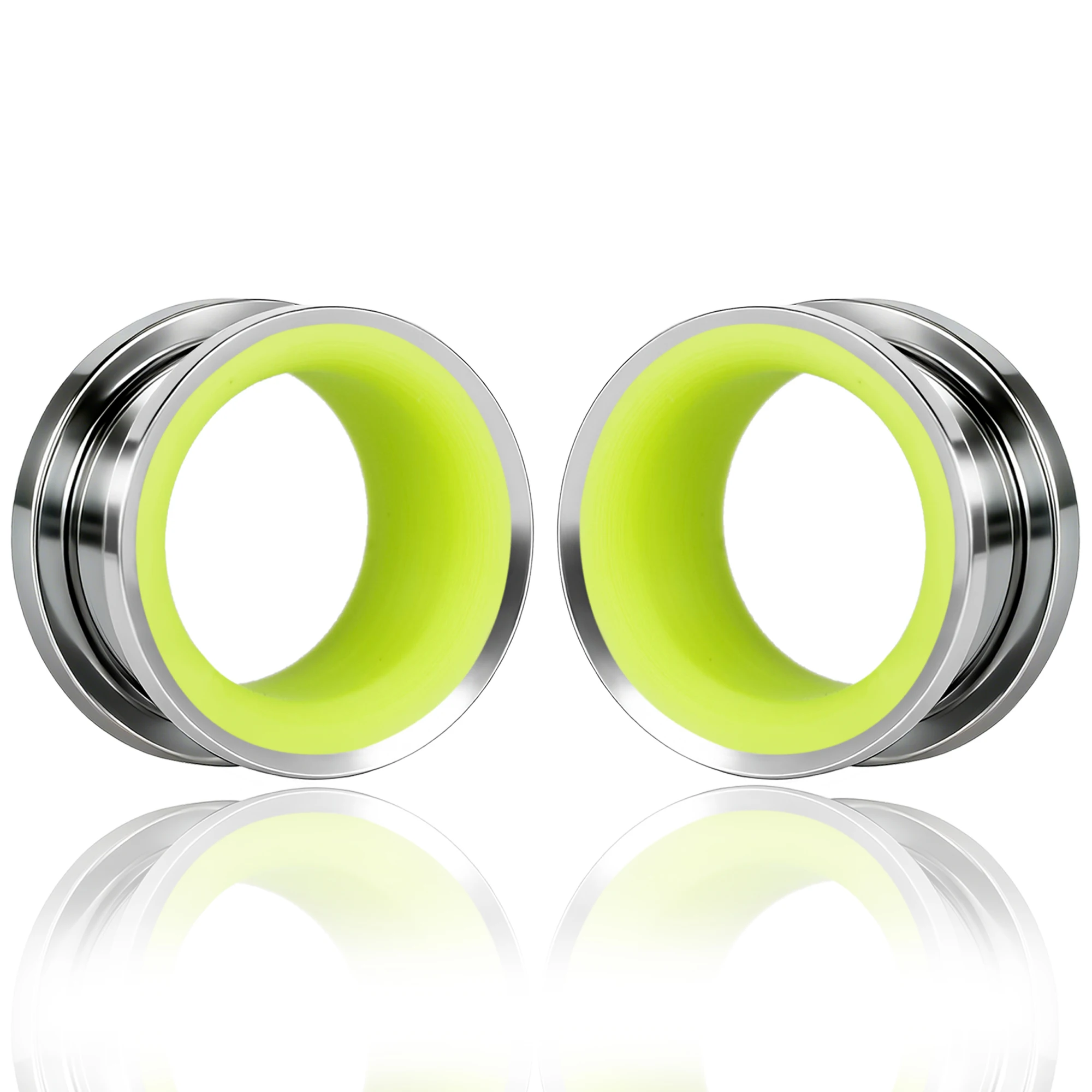 Stainless Steel Ear Tunnels, 2PCS Set