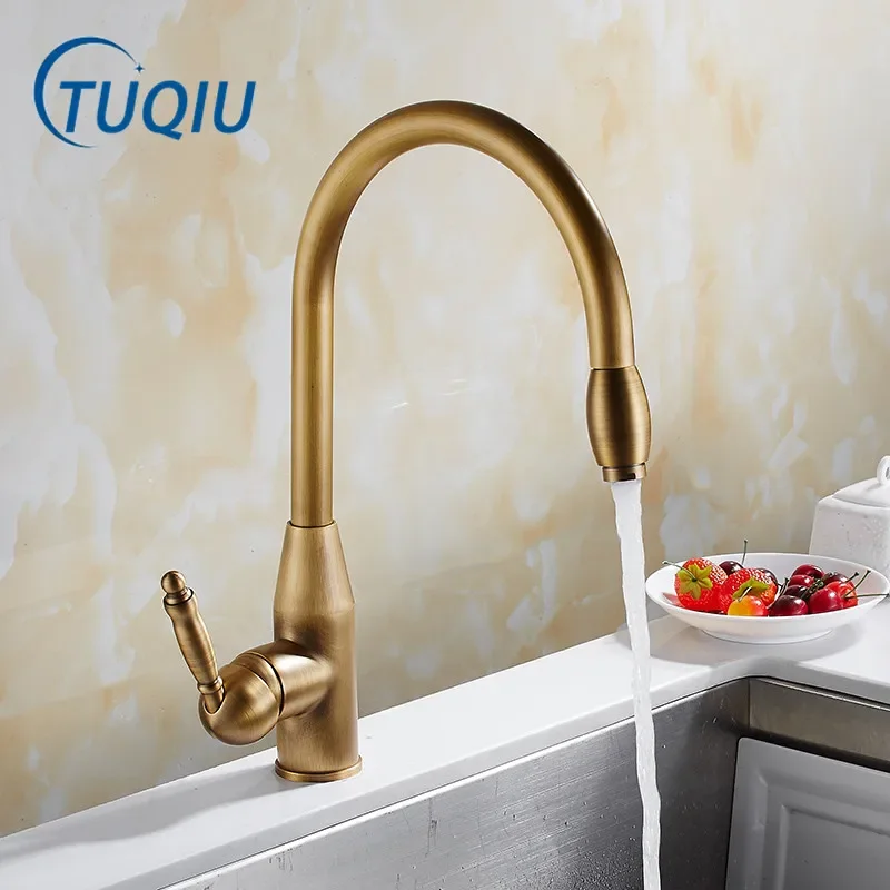 Pull Out Kitchen Faucets Antique Bronze Kitchen Faucet Single Hole Rotating Water Mixer Mixer Tap