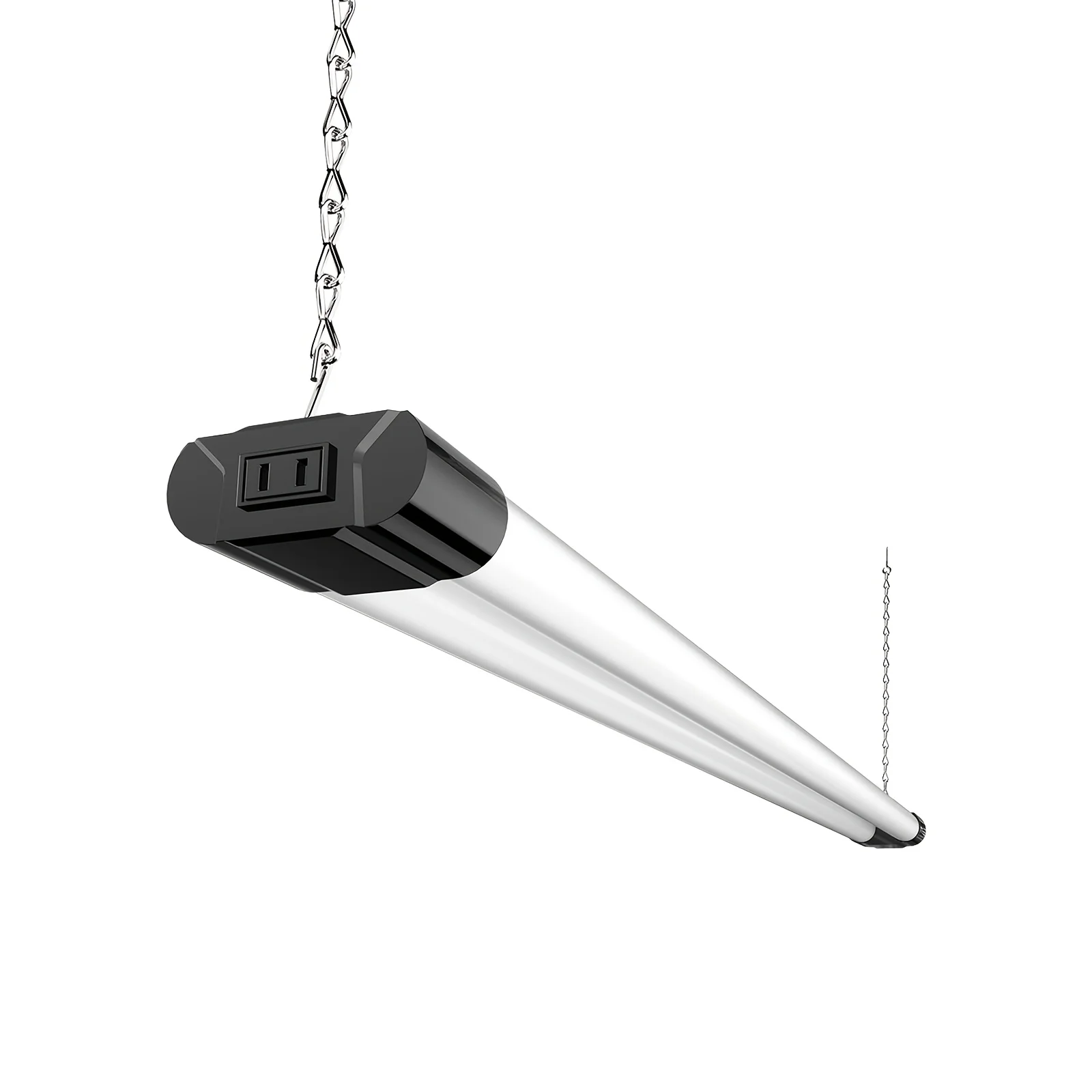 4/10 Pack Linkable LED Utility Shop Light, 4 FT Integrated Fixture for Garage, 40W Equivalent 250W, 6500K Daylight, Surface And Suspension Mount, Fluorescent Light Fixture Replacement, Black view 5