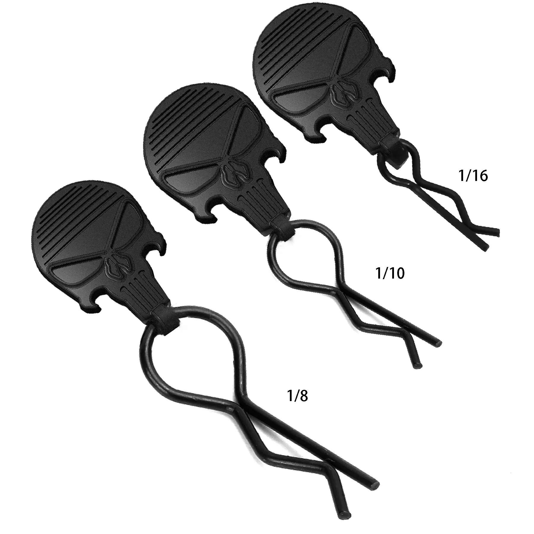 

15 Universal RC Car Body Clips w/Pull Tabs Black or White R Pins for 1/8/10/16 Scale Losi Arrma Axial and All 1/8 Redcat HPI HSP