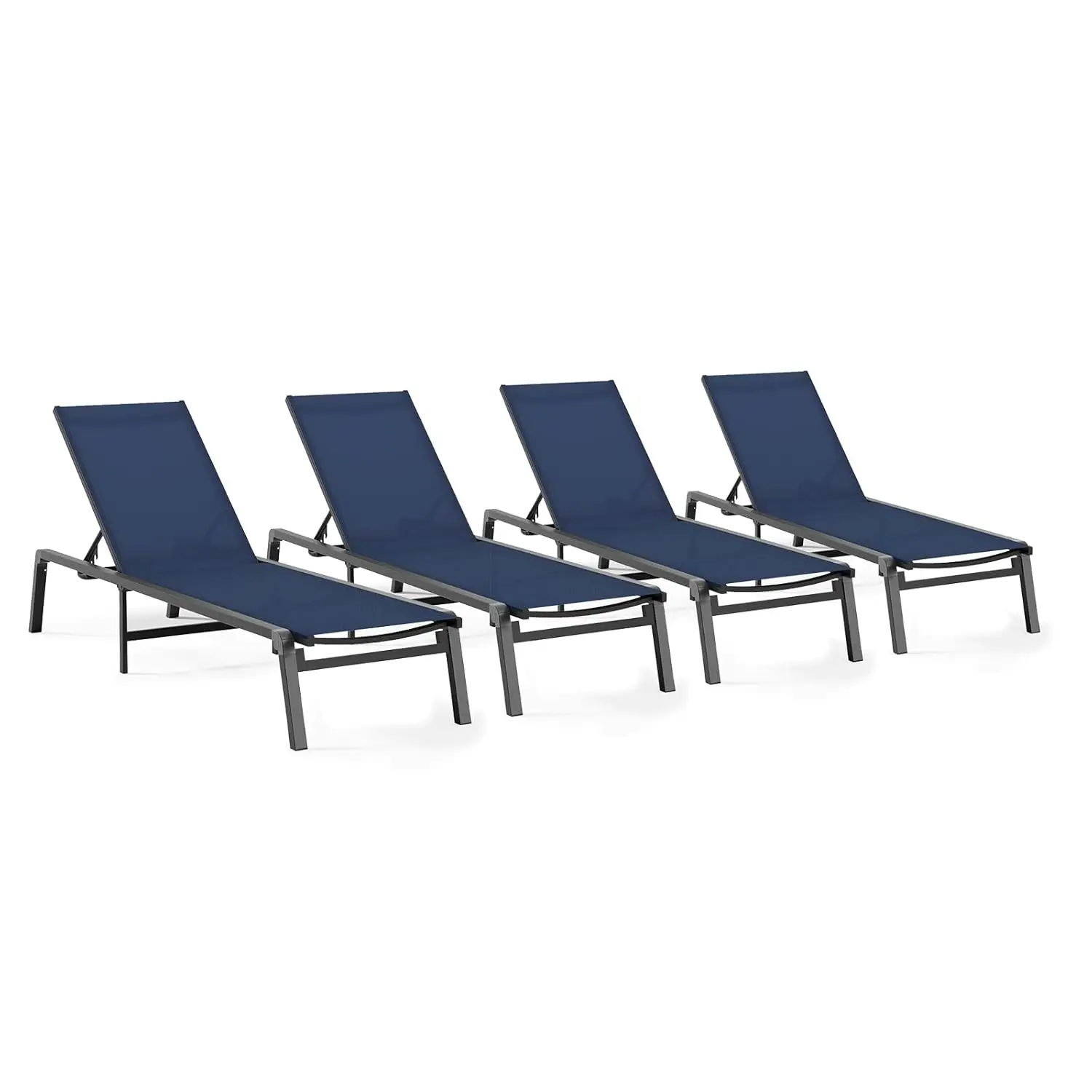 

Patio Chaise Lounge Chair Set of 4, Foldable Lounge Chair for Outside, Aluminum Chairs with 5 Adjustable Backrest,, Customized