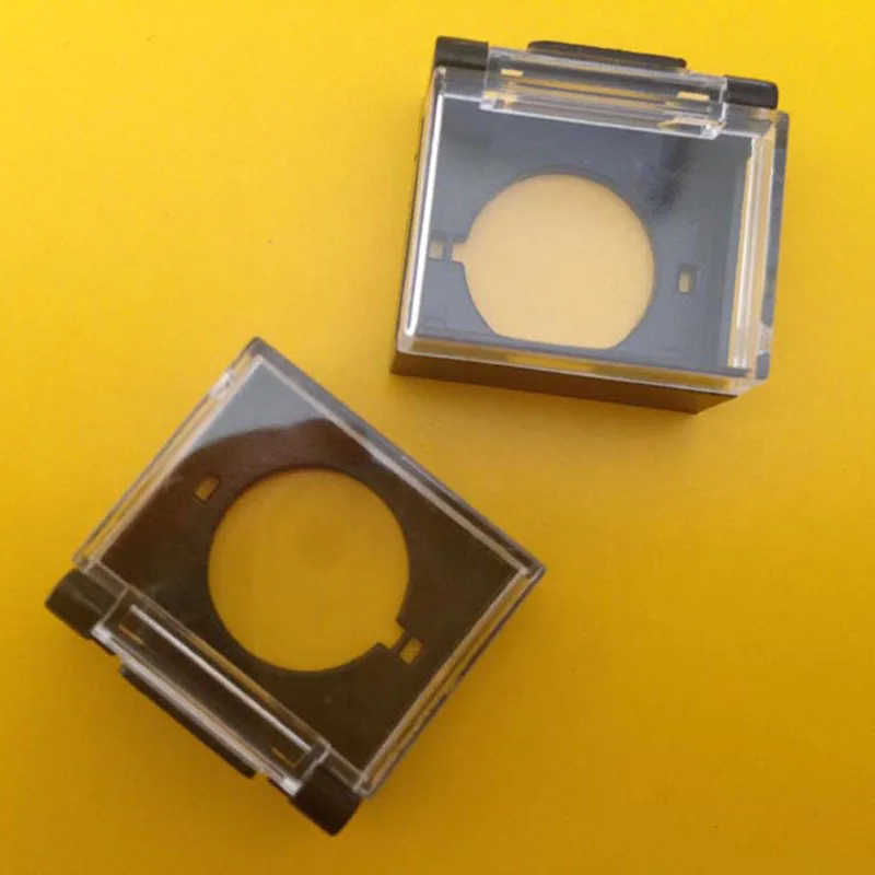 10pcs Rectangle Type plastic push button with clear switch cover box 16mm mounting hole Transaprent  Safety Protector Guard box