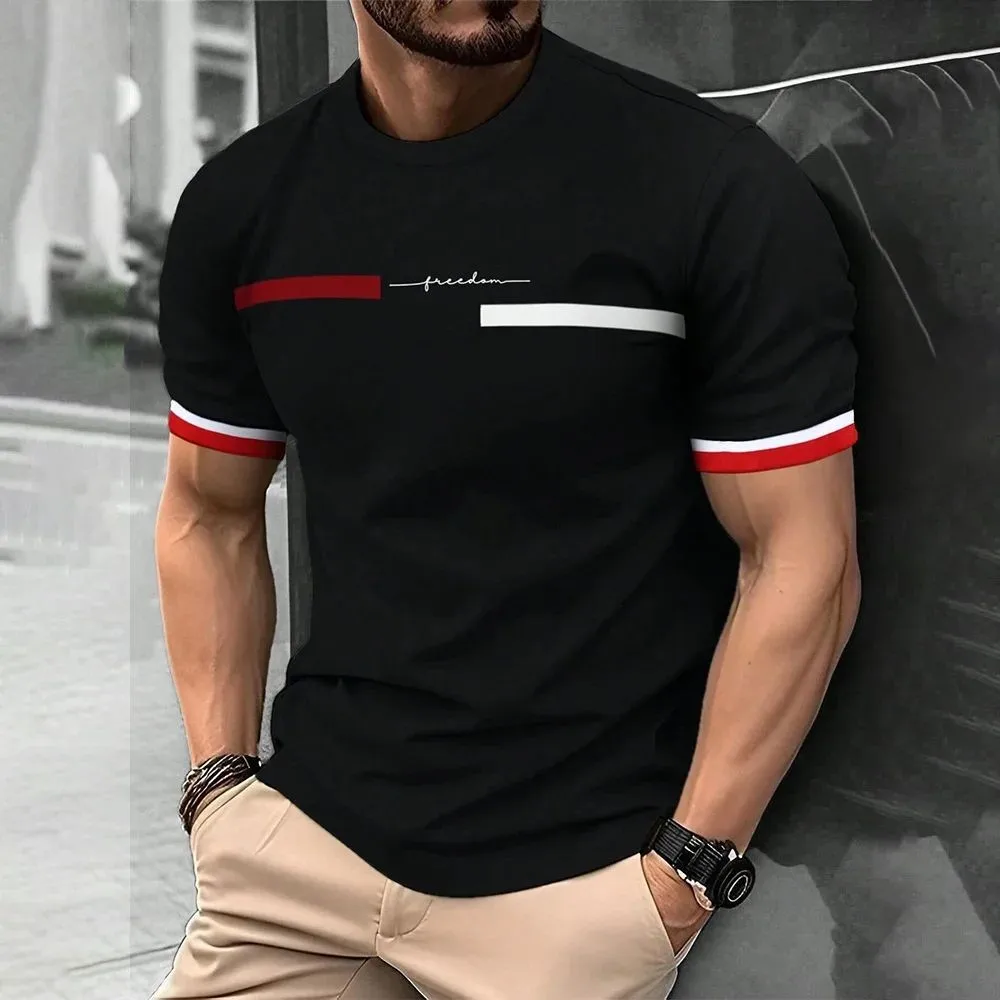 

2025 Summer New Men's T-shirt Casual fashionable breathable mesh fashion top
