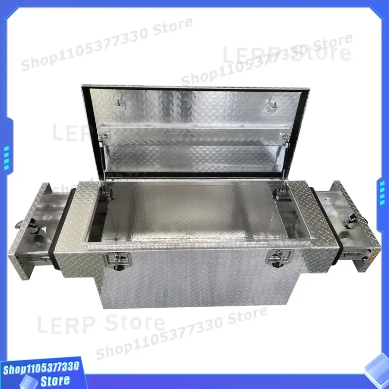 Heavy Duty Aluminum Pickup Truck Bed Saddle Box Waterproof Alloy Storage Container for Trailers and Vehicles Durable Tool