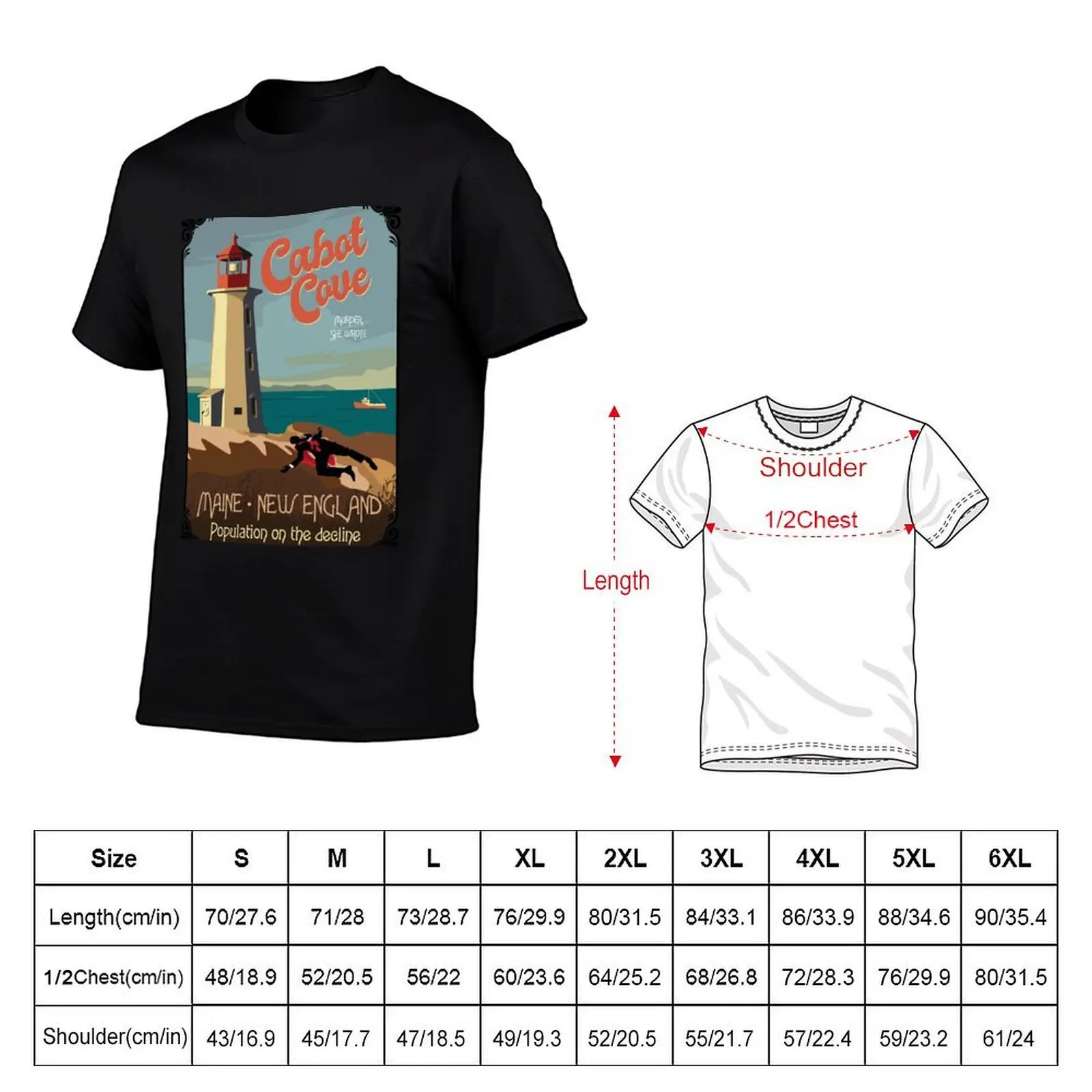 Cabot Cove Light house, Population on the decline Fancy boarder T-Shirt