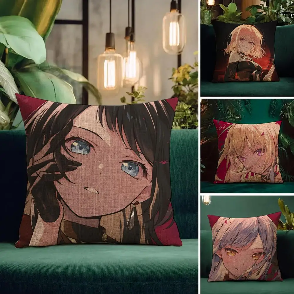 Anime BanG Dream! Ave Mujica Cushion Cover Natural Linen Pillowcase Set Cushion Cover for Sofa Bedroom Chair