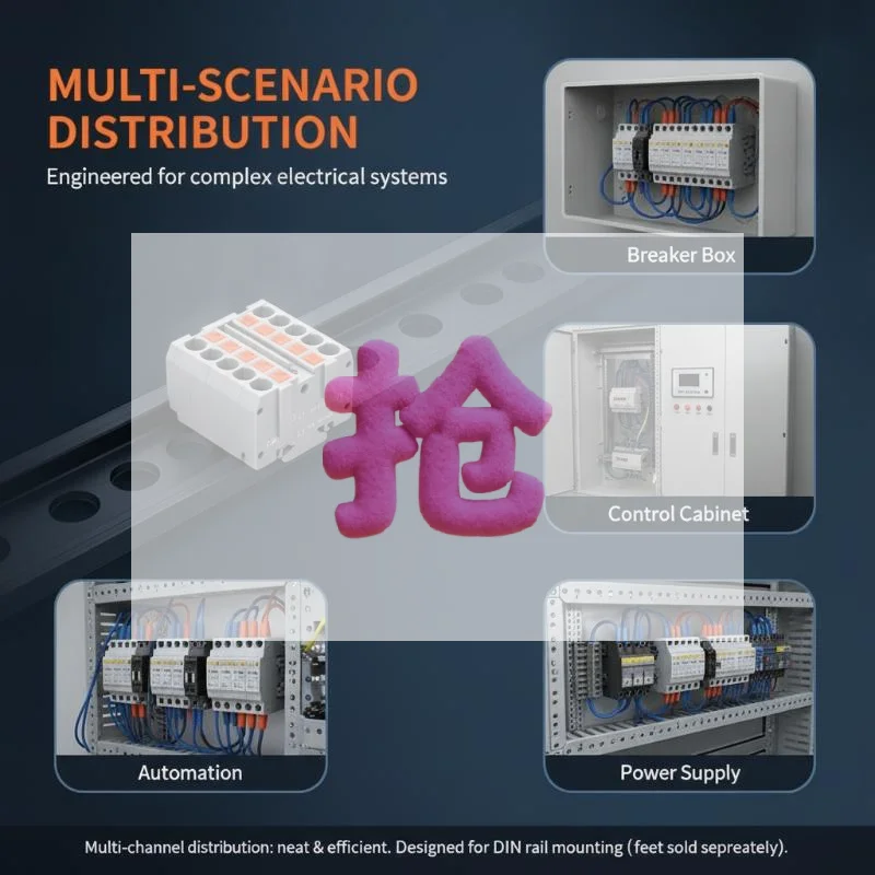 Distribution Terminal Block 1 In 16 Out DIN Rail Push In Copper Conductor Provides Safe Power Distributor