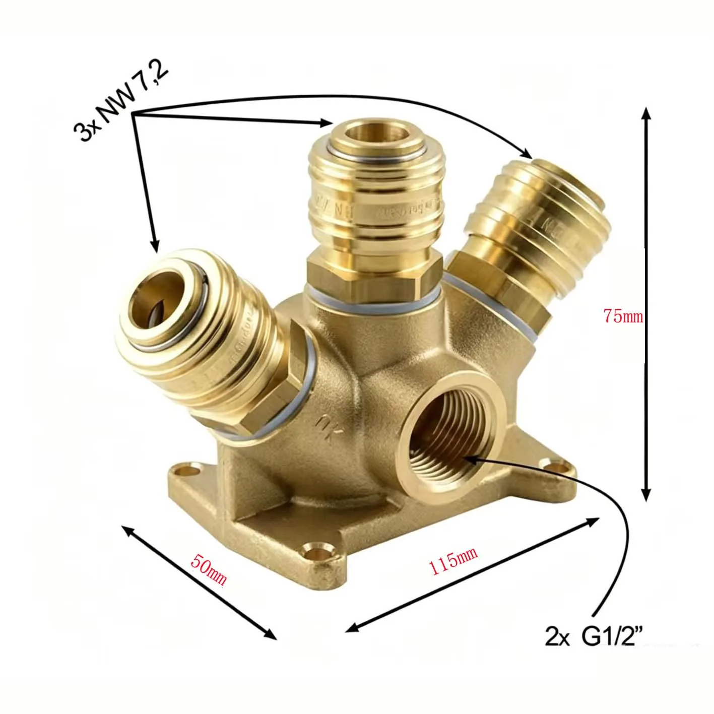 Five Way Air Manifold Pneumatic Air Hose Connector For Efficient Setup Reliable Performance Quick Twist Installation