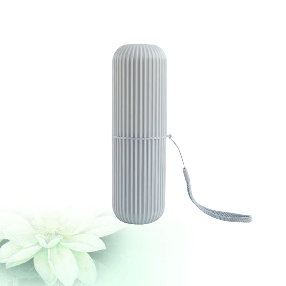 

Durable Travel Toothbrush Holder Portable Toothpaste Organizer Small Size Stylish Tooth-Brushing Cup for Home and Trip Use Grey