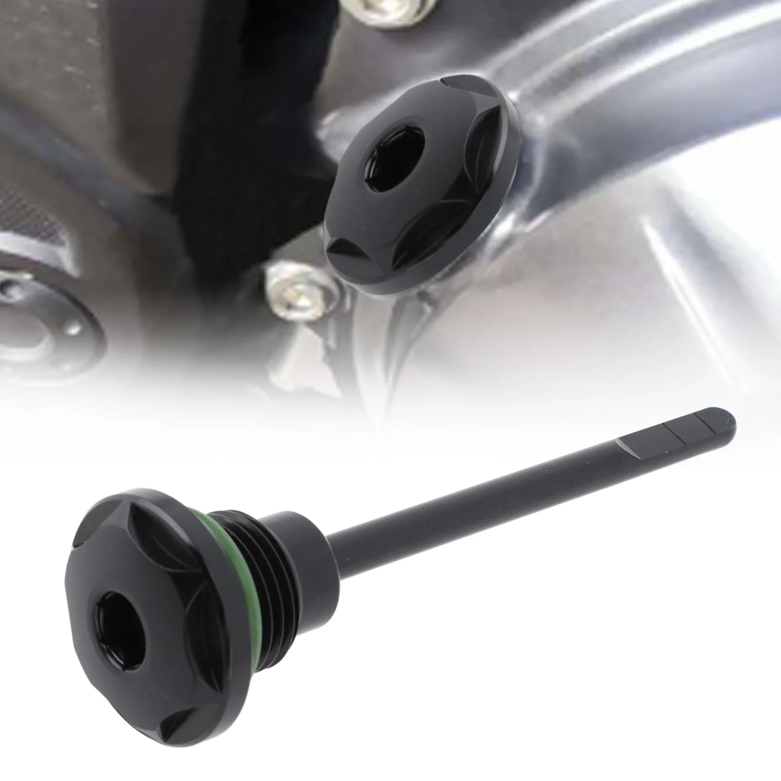 

Transmission Filler Plug Dipstick 37075 87 Aluminum Motorcycle Transmission Oil Tank Dipstick for Touring Trike 1987‑2006 Black