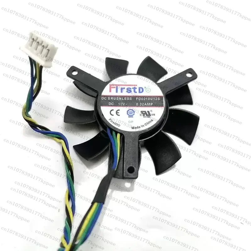 for FD5010U12S Graphics Card Fan 45mm Diameter 39mm Hole Spacing 12V 0.22A 4Pin Temperature Control Cooling Fan Replacement