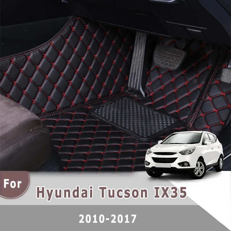 

Коврик для пола автомобиля с правым рулем для Hyundai IX35 2010-2017, кожаный, аксессуар для интерьера авто