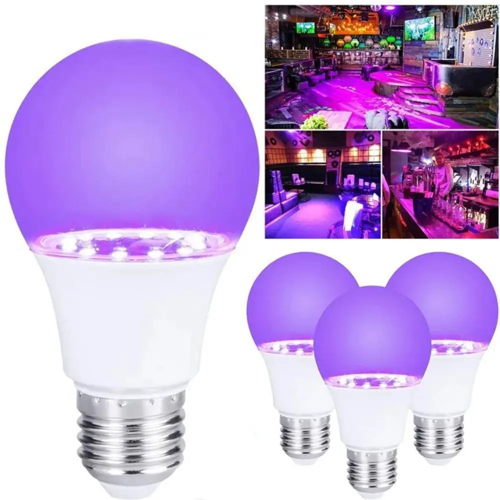 

Blacklight Ultraviolet Lamp UV Purple Bulb 360 Glow Atmosphere UV Light Bulbs E27 10W Purple Black Light Bulb Bar Decoration