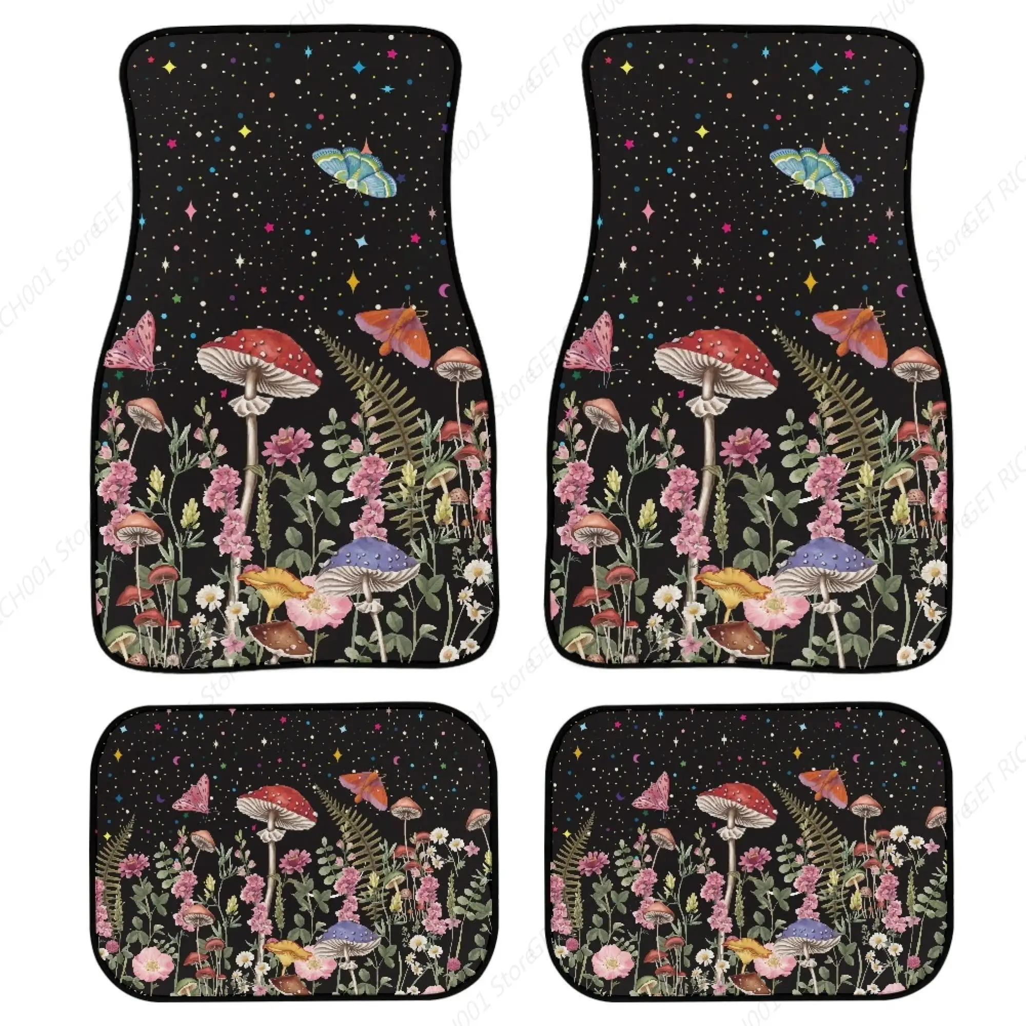 

Alfombras Universales Para Coche, Alfombrilla Para El Suelo Automotriz Con Forma Seta Y Mariposa Floral Que Se Adapta A La Mayo