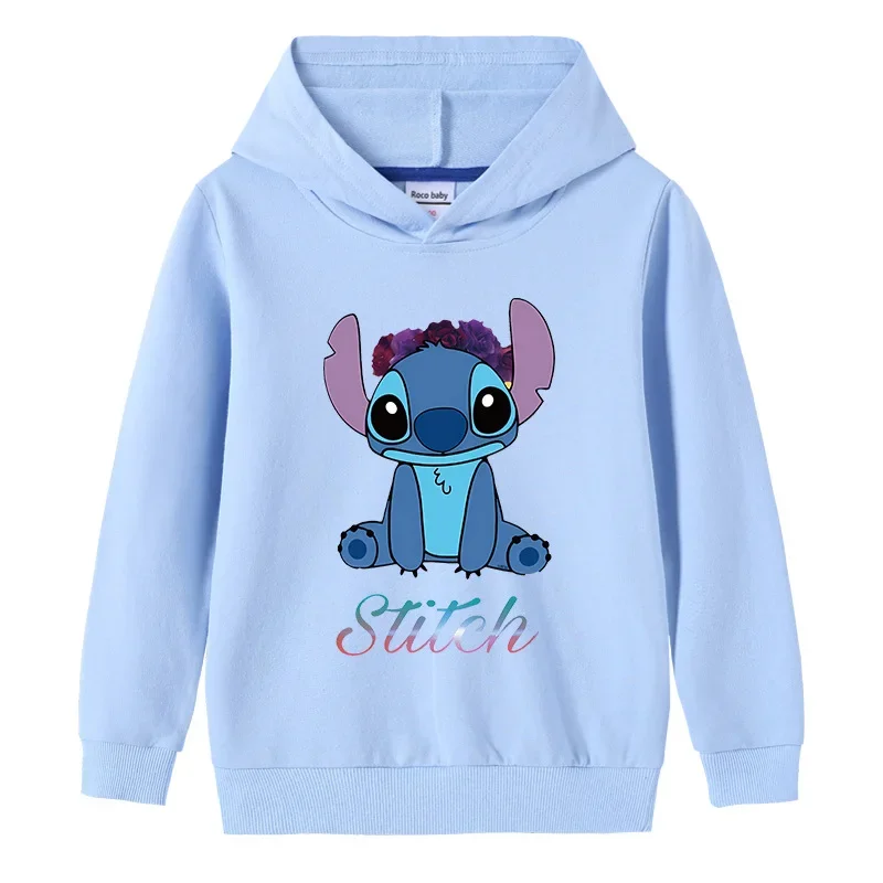 

Disney Stitch 20232023 Spring and Autumn Casual Boys and Girls Hooded Sweatshirt Top Jacket Long Sleeve Sweatshirt