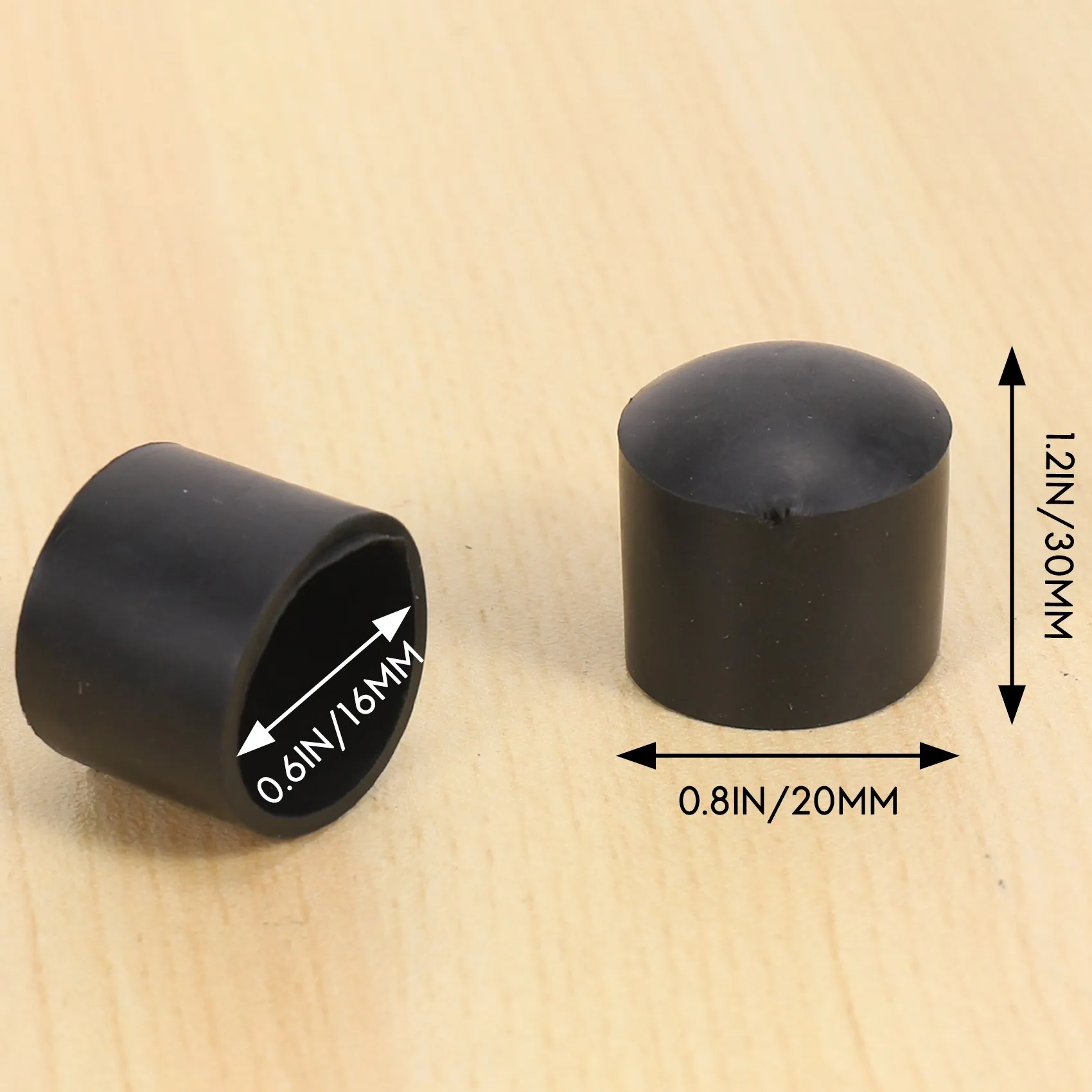 AT14 12 Pcs 16mm Inner Rubber Foot Caps Pipe Caps Protective Caps Chair Caps Cap