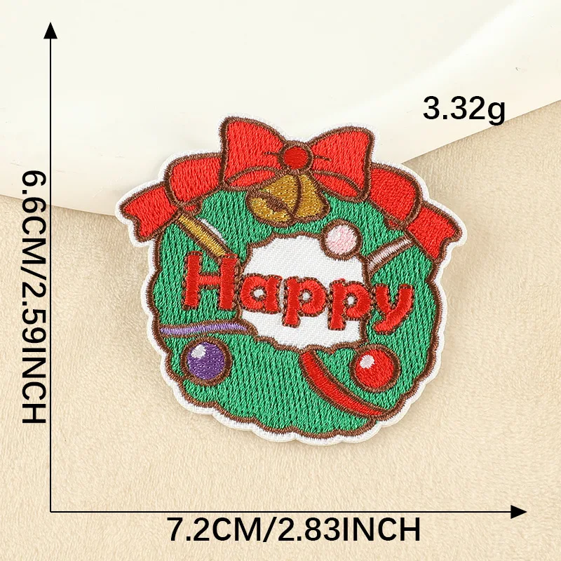 Accessori per abbigliamento con Logo ricamato, adesivo in tessuto per Badge, toppa natalizia per babbo natale, trasferimenti di ferro da cucire per