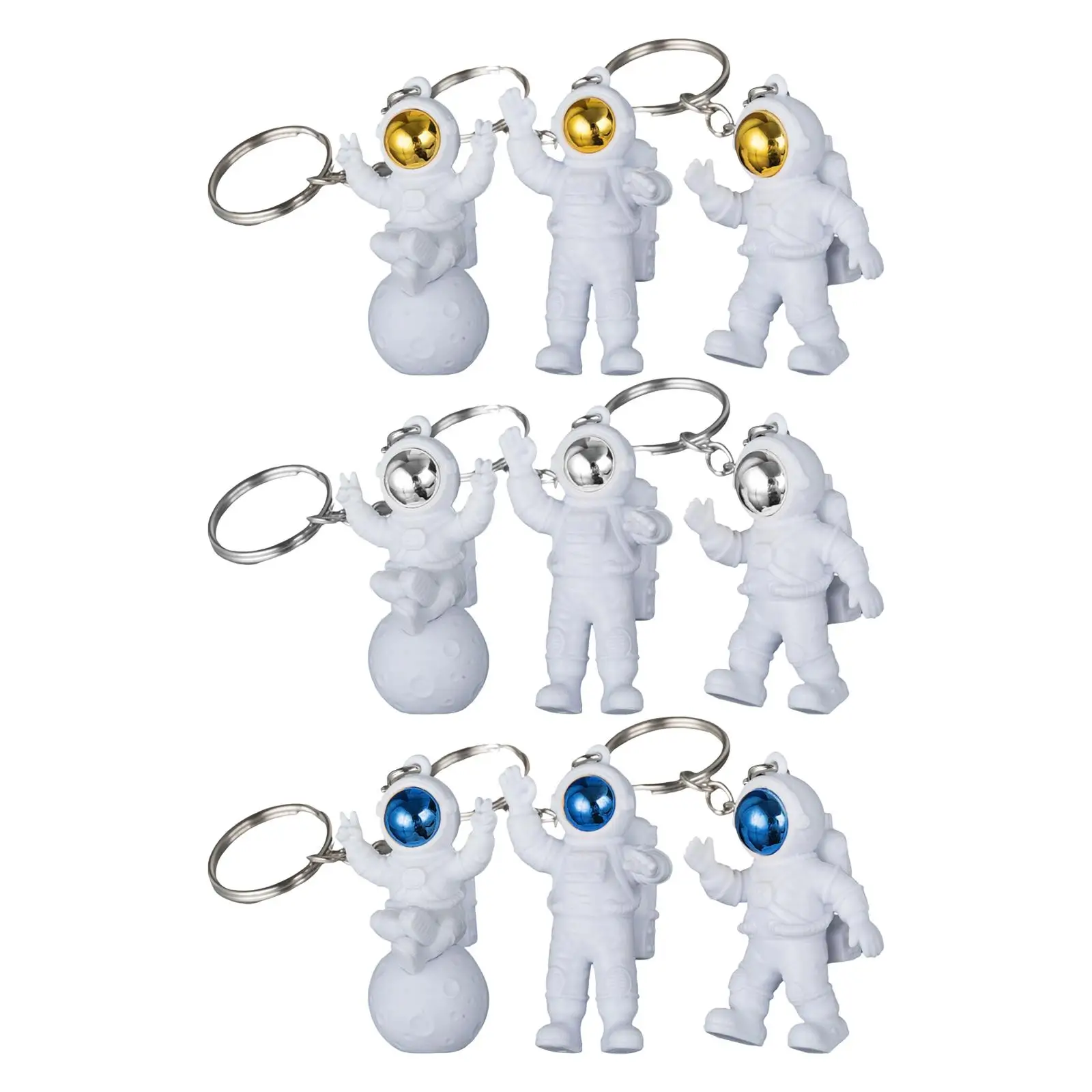 3x Astronaut Keychain Car Key Creative Car Bag Pendant Key Holder Ornament Lovers Gifts