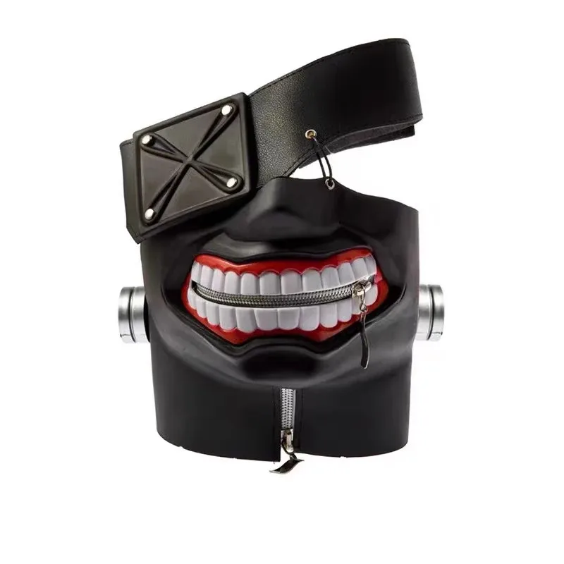 qa156Tokyo Anime Kaneki Ken Halloween Party Masks Cosplay Ghoul Kinkiken Zipper Mouth Mask Scary Masque