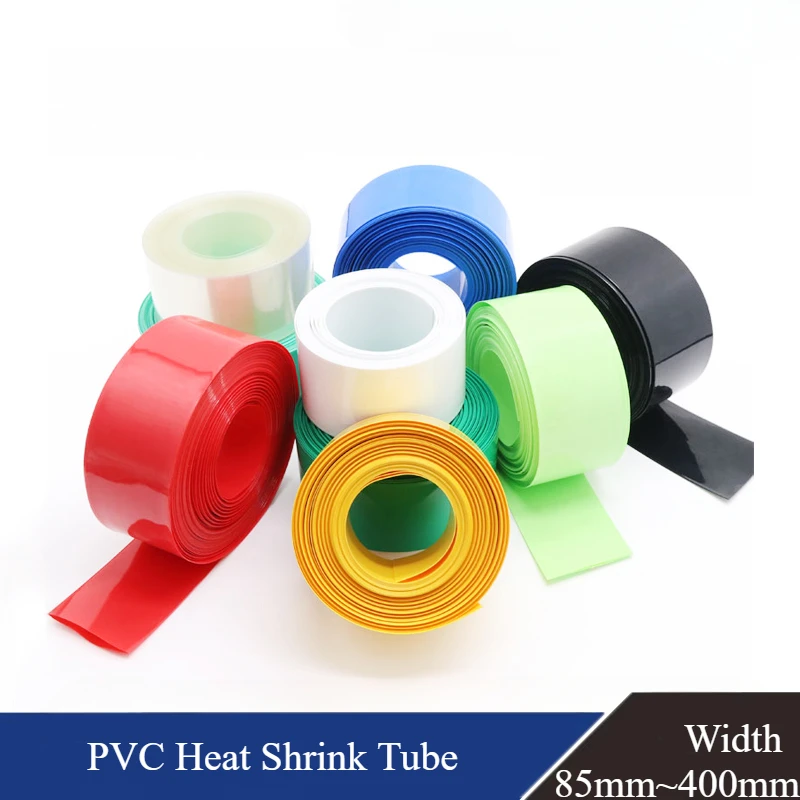 PVC Heat Shrink Tube Heat-shrink Film Width 85mm ~ 400mm Insulated Tubing lithium Cable Sleeve Wraping Cover 18650 Battery Case