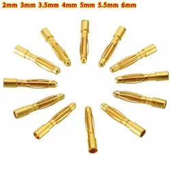 2mm 3mm 3.5mm 4mm 5mm 5.5mm 6mm Bateria RC Pozłacana wtyczka bananowa Bullet Wysokiej jakości męskie żeńskie złącze bananowe Bullet