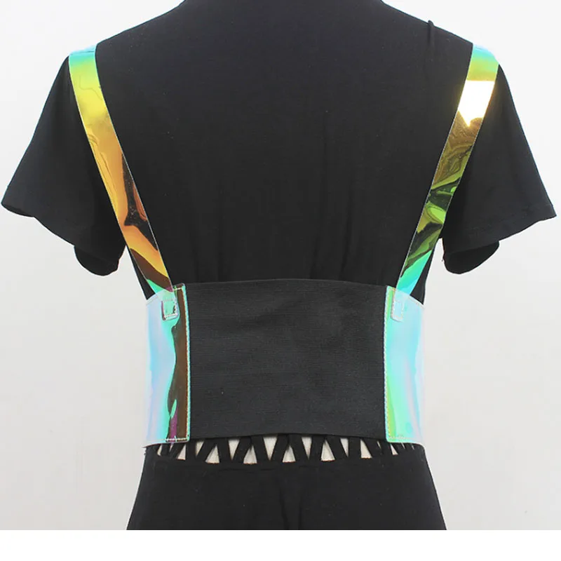 Retro Punk Strap Cummerbunds Sexy Women PVC Belt Decorative Shirt Dress PU Leather Smooth Buckle Vest Harness Waistband Women