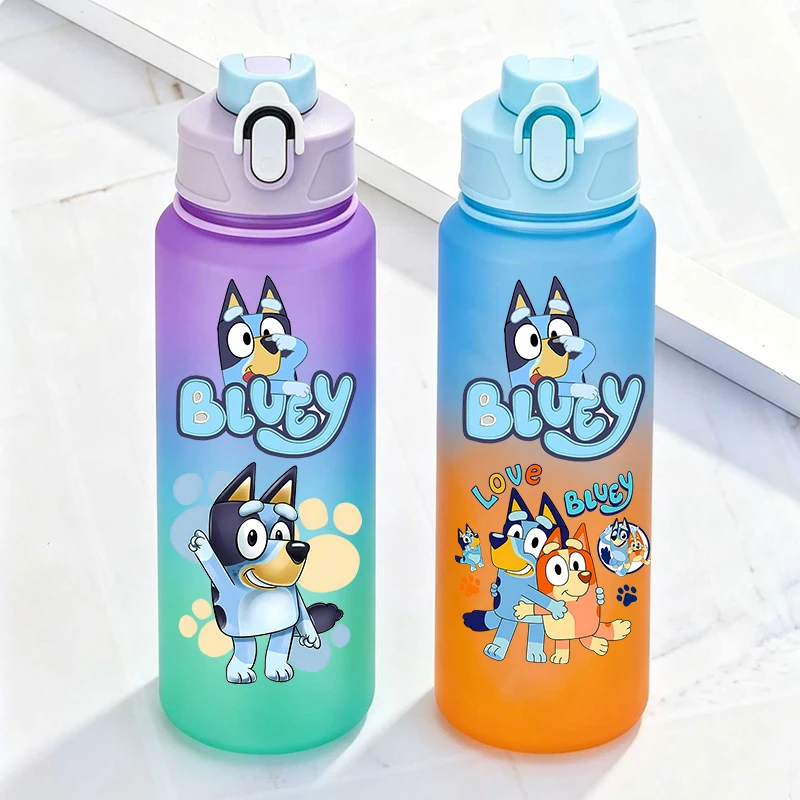 

750ml Blueyes Sports Straw Water Bottle Boy Girl Cartoon Drinking Water Cup Outdoor Large Capacity Camp Drinkcup Birthday Gift