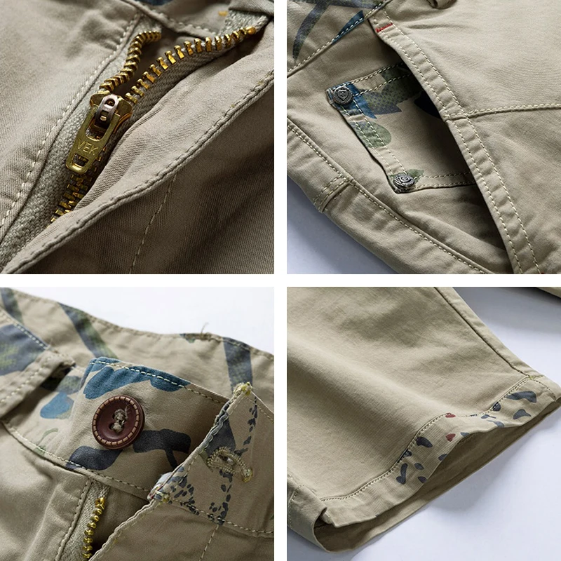 Men Summer Brand New Casual Vintage Classic Pockets Solid Cargo Shorts Men Outwear Fashion Cotton Tactical Joggers Shorts Male - Image 6