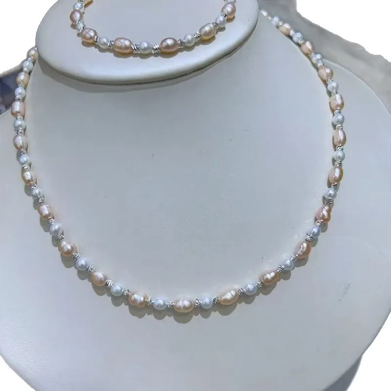 Summer Little Clear Set 3-4 ➕ 4-5mm Strong Light Natural Freshwater White with Pink Pearl