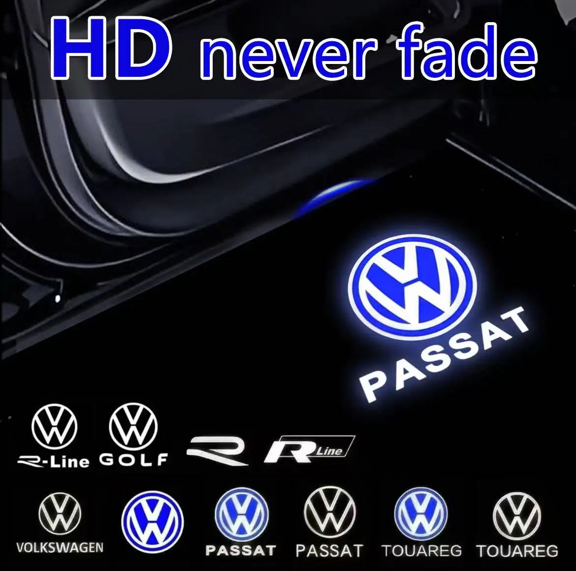 HD For VW Volkswagen Jetta MK4 Bora Sharan Touran Lavida Caddy MK3 Polo Golf 3 4 Beetle LED Car Door Logo Light Projector Lamp