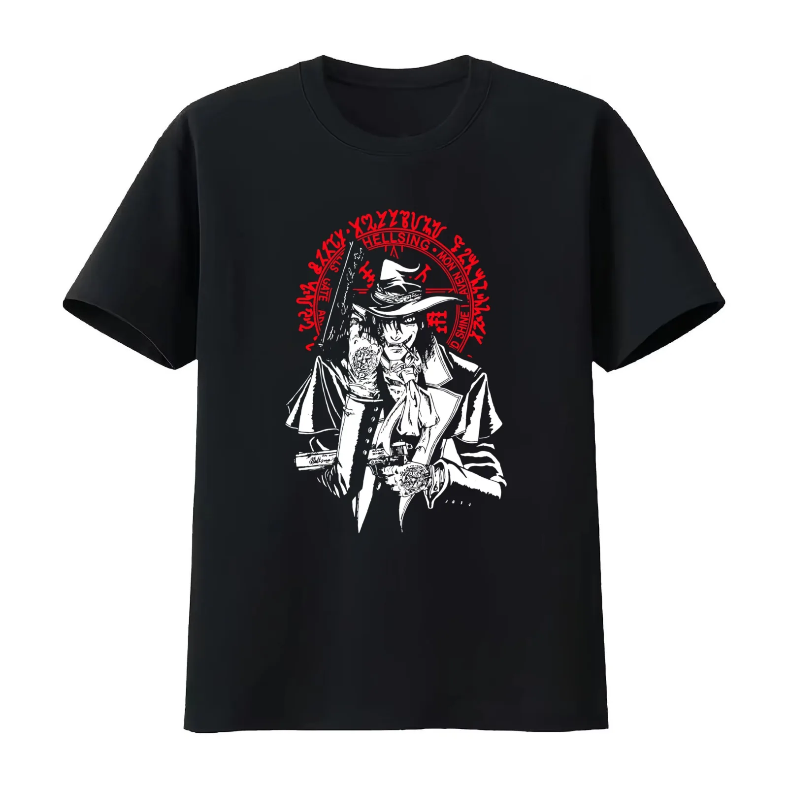 Hellsing Alucard T-Shirt Summer Casual Cotton Tee Oversized Streetwear Tops Vintage Graphic Print Loose Fit Short Sleeve