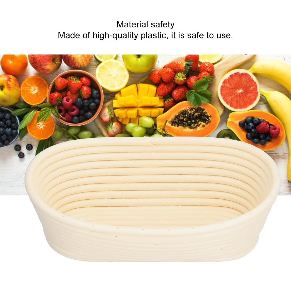 Durable Food Grade PP Bread Proofing Basket Oval Shape European Style Banneton Basket Rattan Woven Dough Rising Bowl Artisan