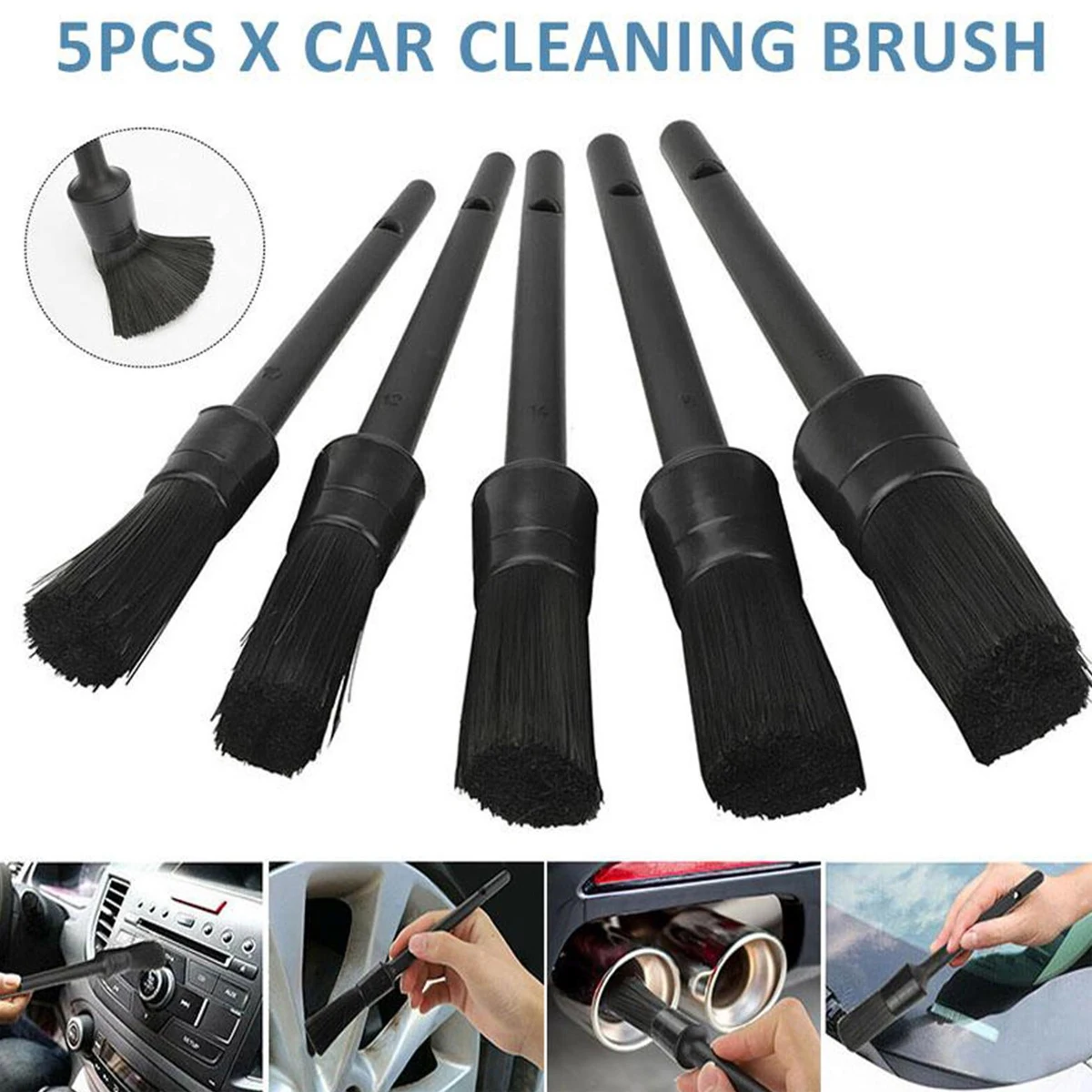 

5Pcs Car Cleaning Kit Detail Brush Gap Cleaning Air Conditioning Outlet PP Wire Detail Brush